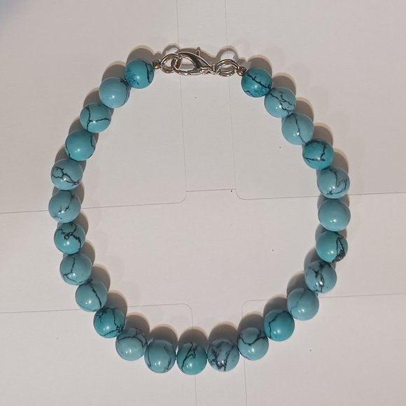 Vintage Hand Crafted Genuine Turquoise Beaded Bracelet - Picture 5 of 13